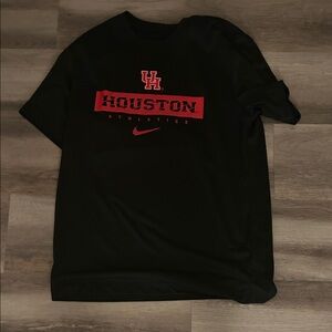 Nike Men's Black and Red Houston Athletics Tee